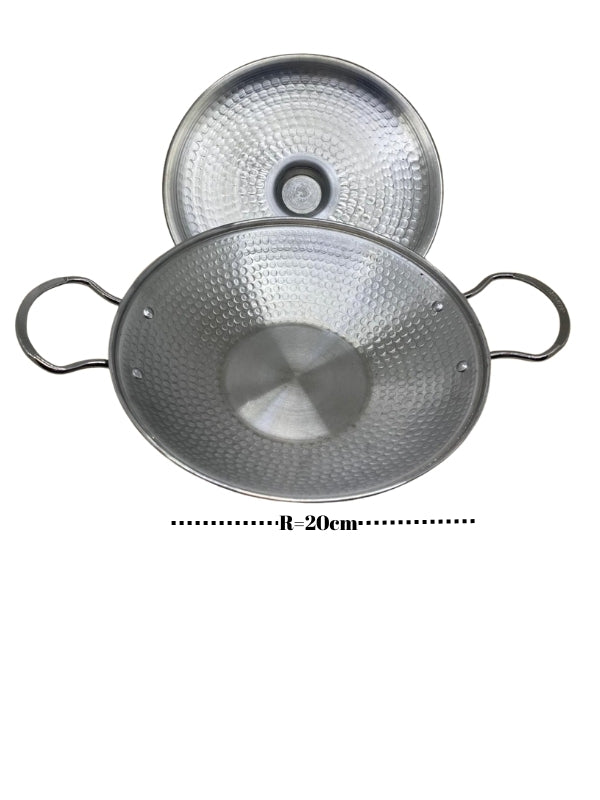 Şehzademutfak 20CM Kapaklı Alüminyum El Yapımı Işçilik Saç Tava