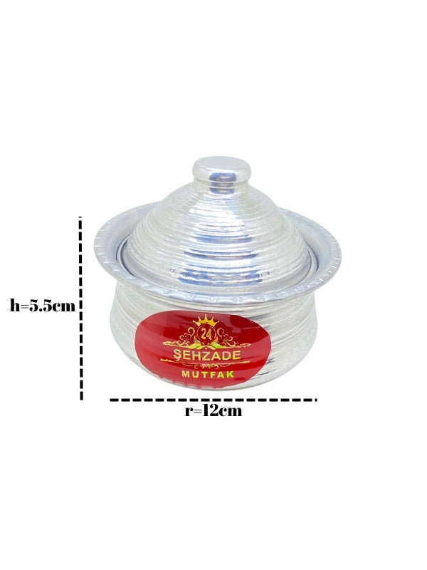 Şehzademutfak 3'lü Alüminyum El Işlemeli Mutfak Seti – Tava, Şekerdanlık, Güveç Tenceresi