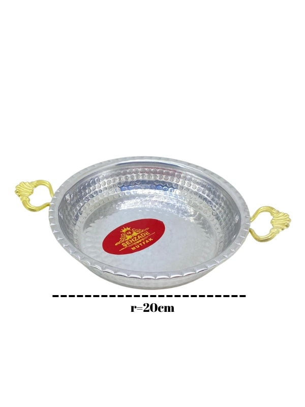 Şehzademutfak 3'lü Alüminyum El Işlemeli Mutfak Seti – Tava, Şekerdanlık, Güveç Tenceresi